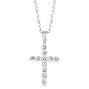 14KTW Diamond Cross Fashion Pendant 1/5Ct