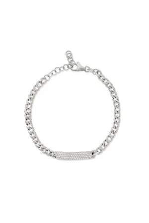 14KW Pave ID Chain Bracelet