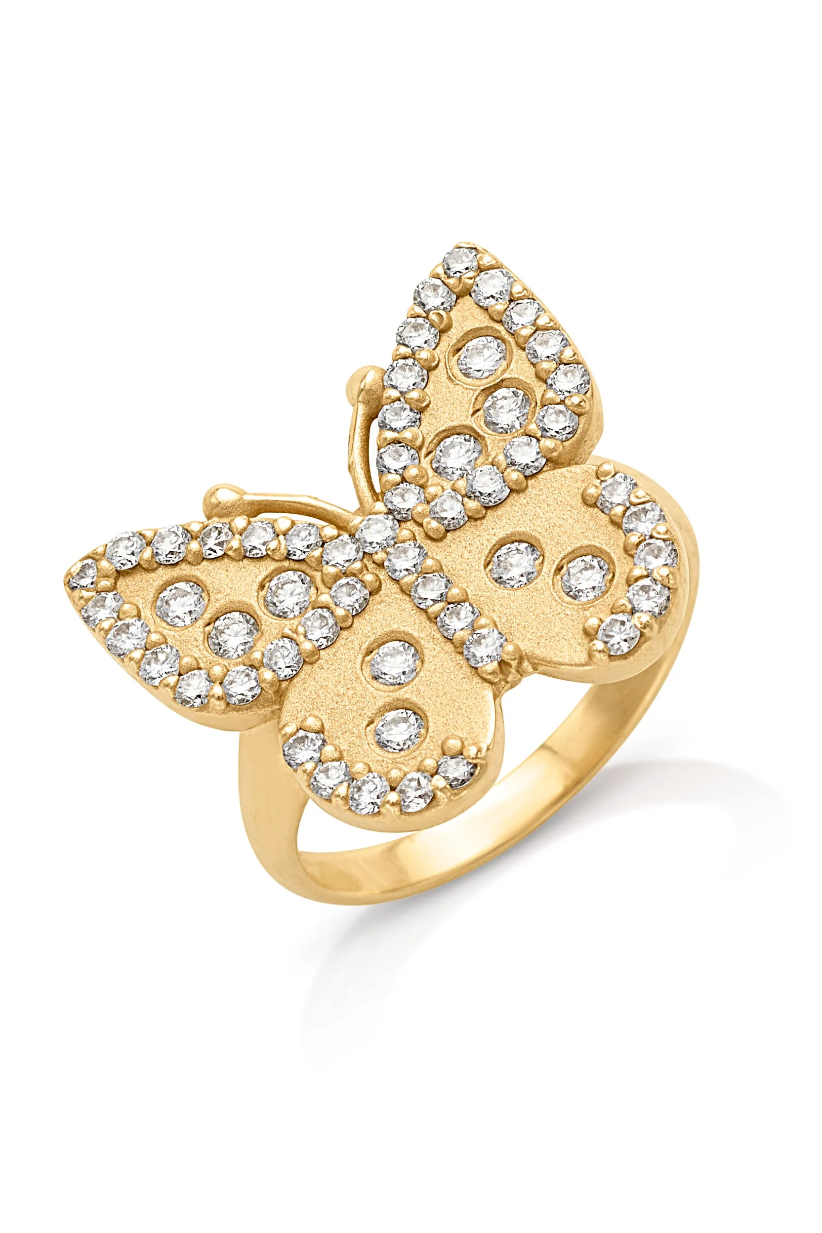 14KY Butterfly Pinky Ring