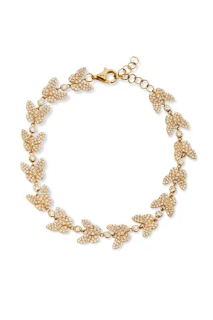 14KY Diamond Butterfly Bracelet