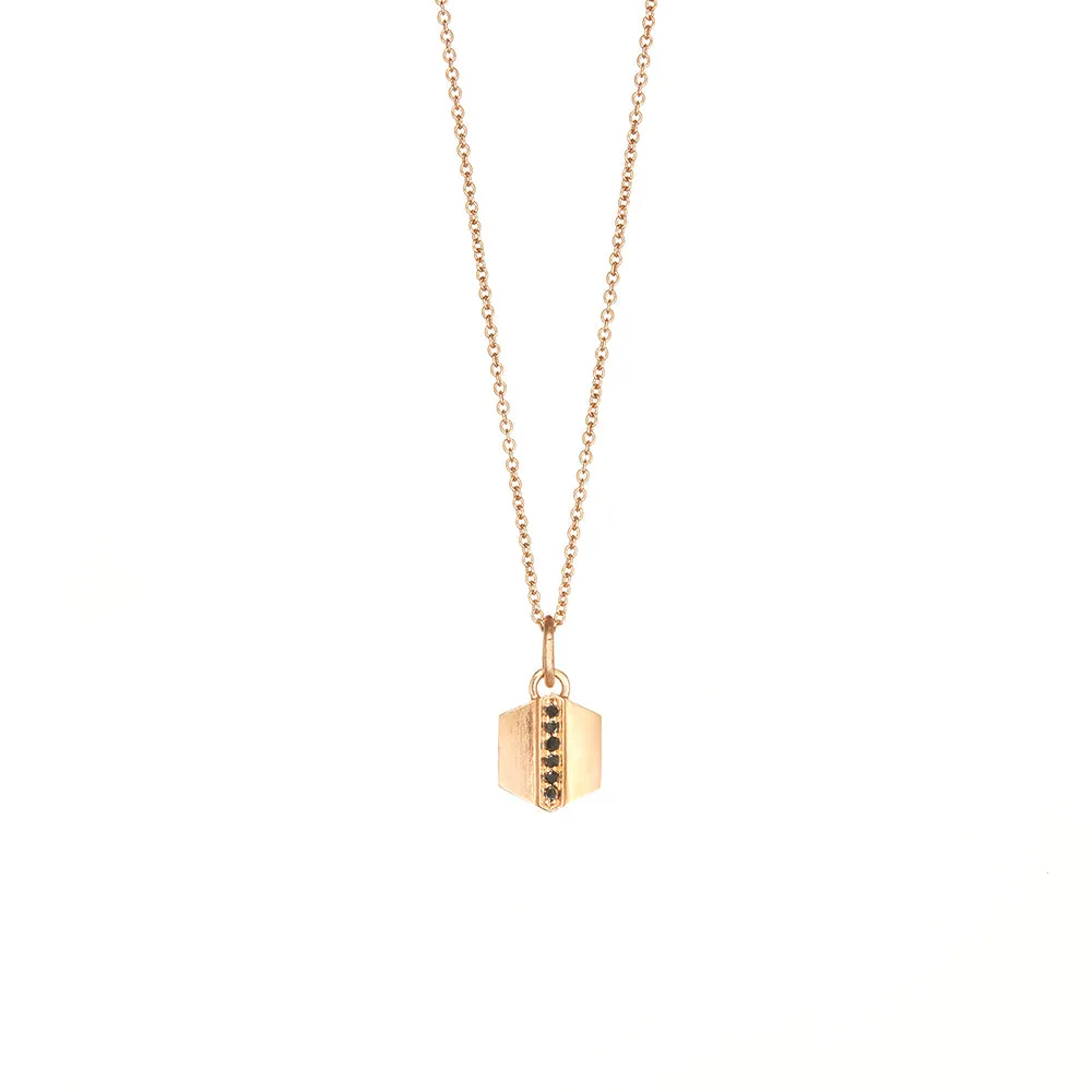 18 Karat Rose Gold Black Diamond Maya Pendant