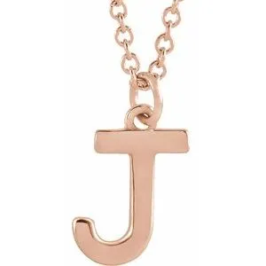 18K Rose Gold-Plated Sterling Silver Initial J Dangle 18" Necklace