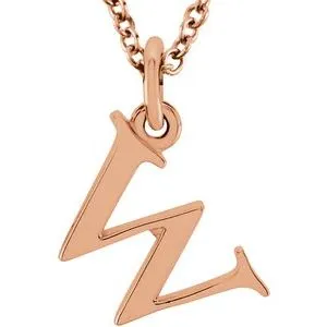 18K Rose Gold-Plated Sterling Silver Lowercase Initial w 16" Necklace