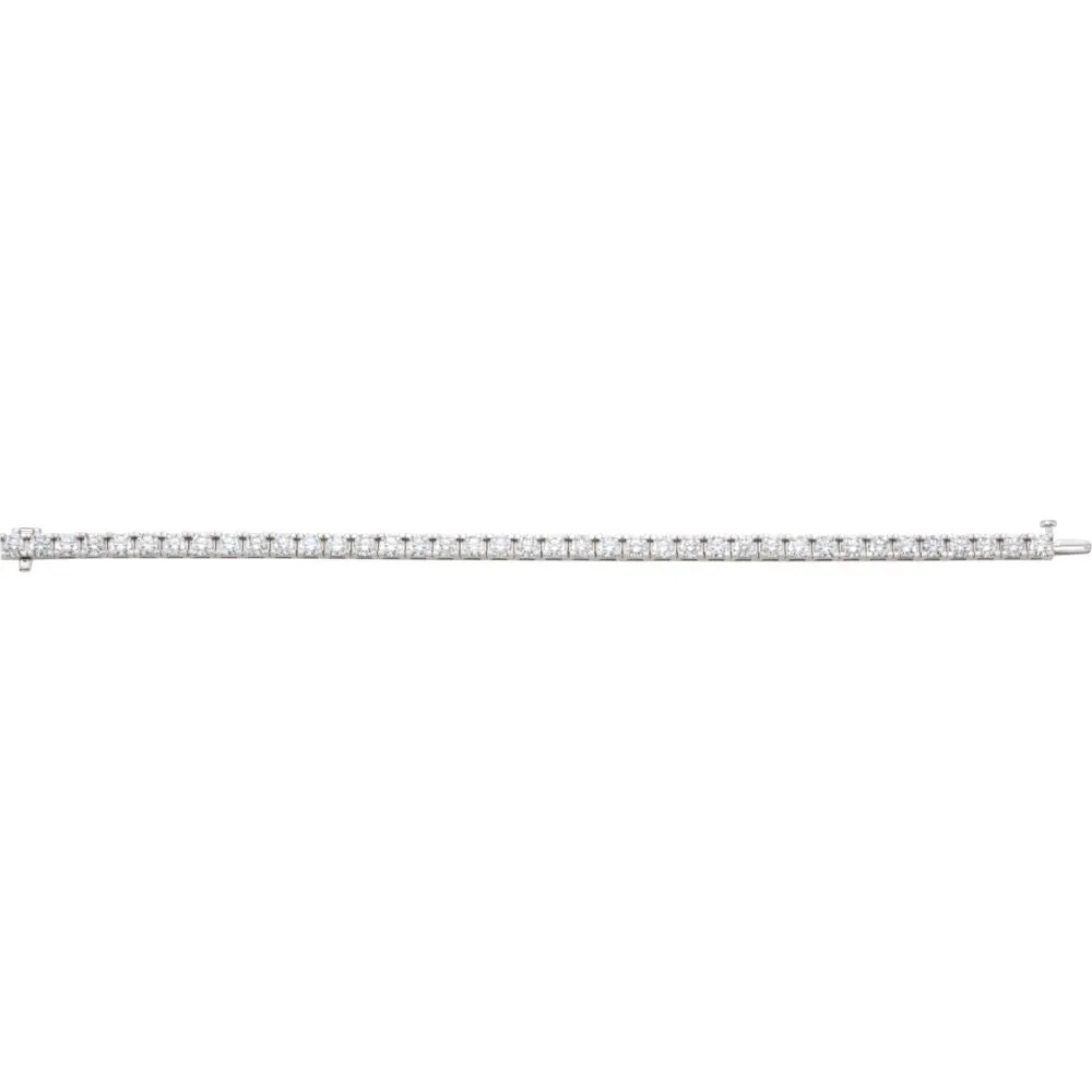 18k White Gold 9 CTW Diamond Line 7.25" Bracelet