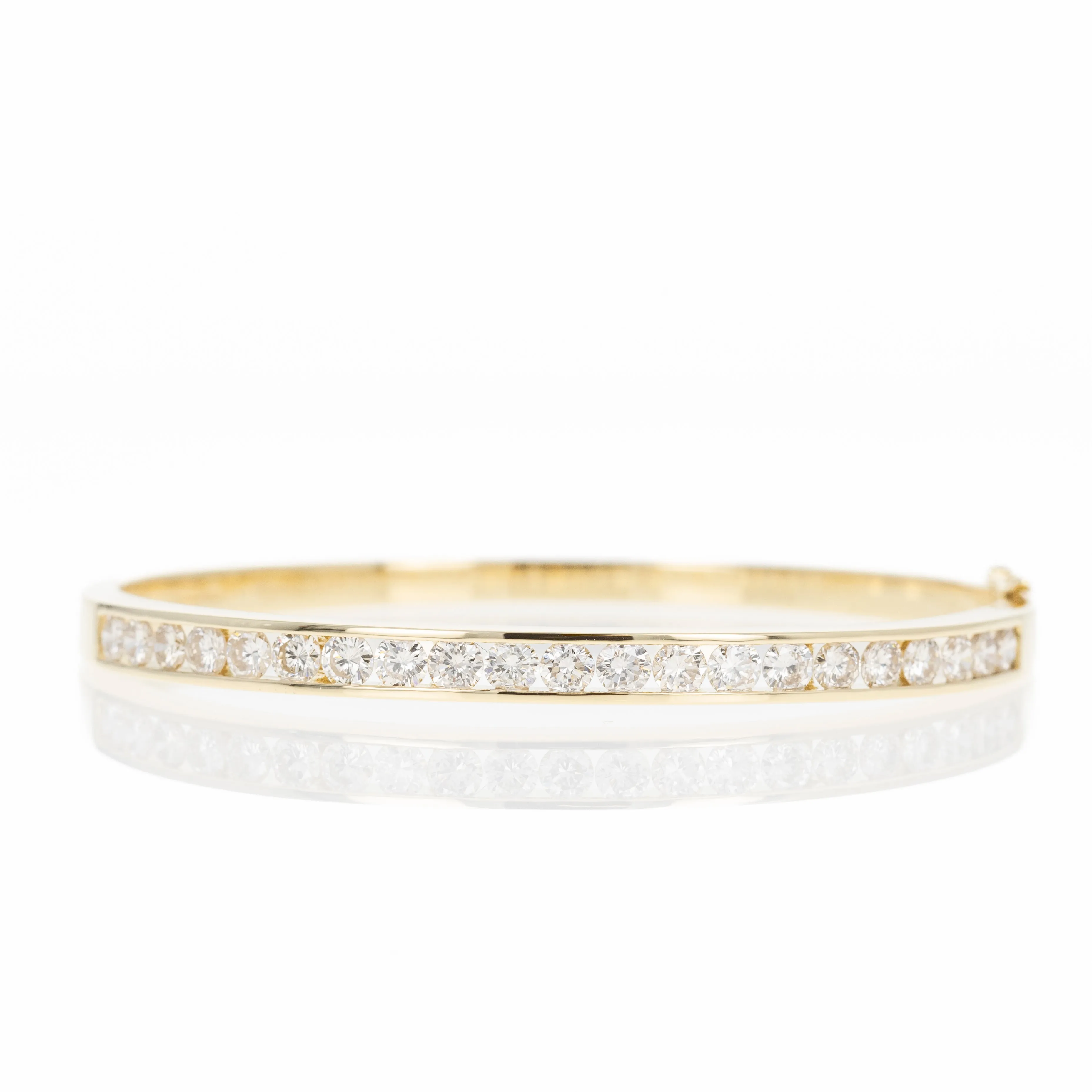 18K Yellow Gold 3.33 Carat Diamond Channel Set Bangle