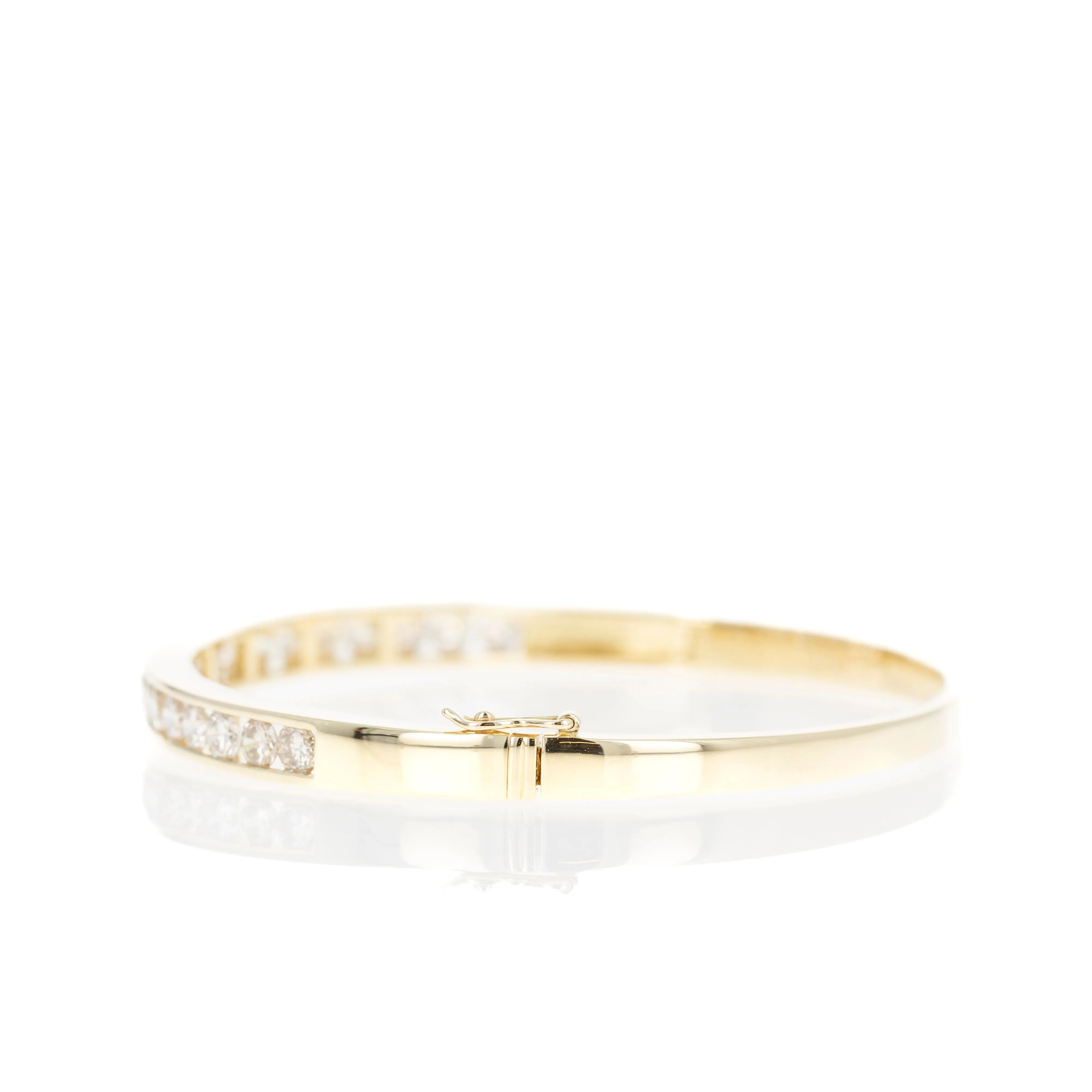 18K Yellow Gold 3.33 Carat Diamond Channel Set Bangle