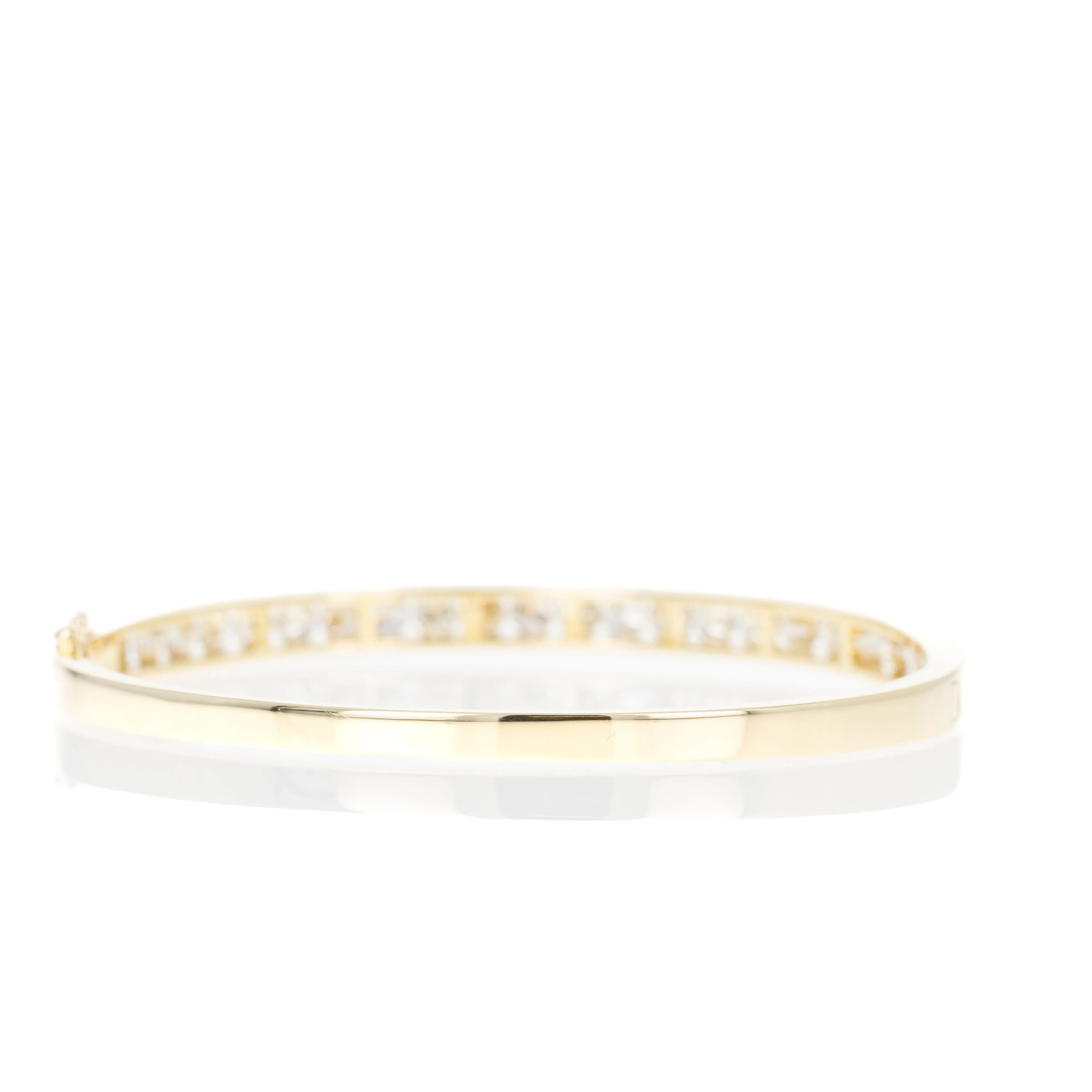 18K Yellow Gold 3.33 Carat Diamond Channel Set Bangle