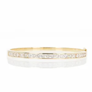 18K Yellow Gold 3.33 Carat Diamond Channel Set Bangle