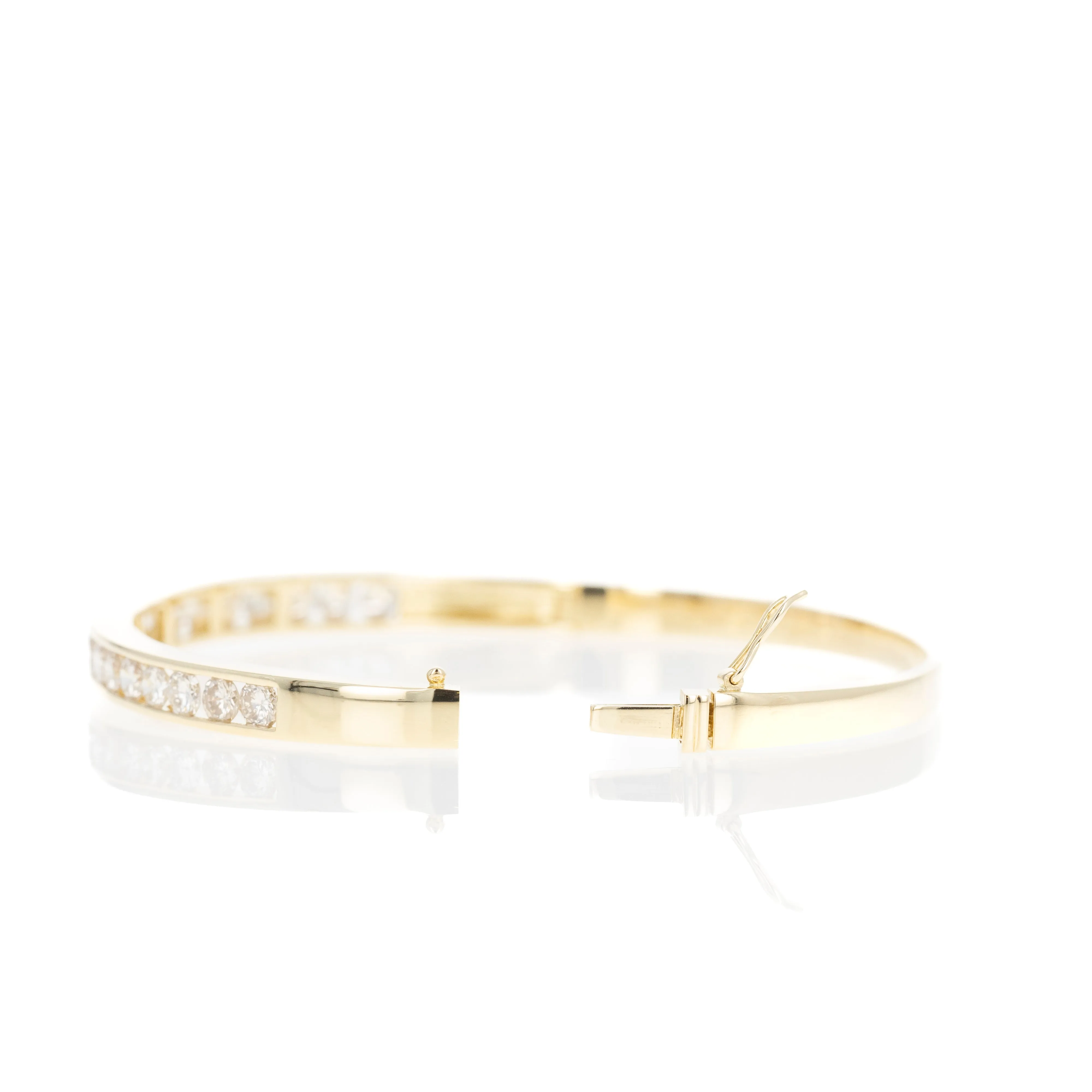 18K Yellow Gold 3.33 Carat Diamond Channel Set Bangle