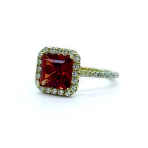 18KT YG Cocktail Ring with Oregon Sunstone Center, 2.52 ct.