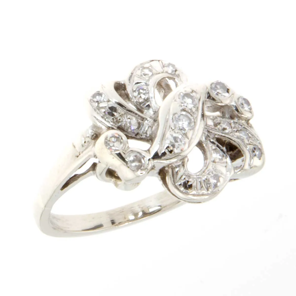 1950s Diamond Love Knot Cocktail Ring