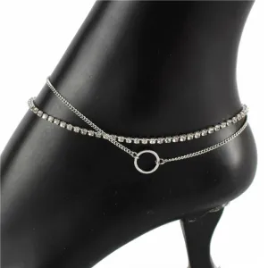 2 Layers Rhinestones Anklet