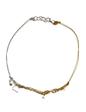 2-Tone Clasped Skinny in Silver   Gold