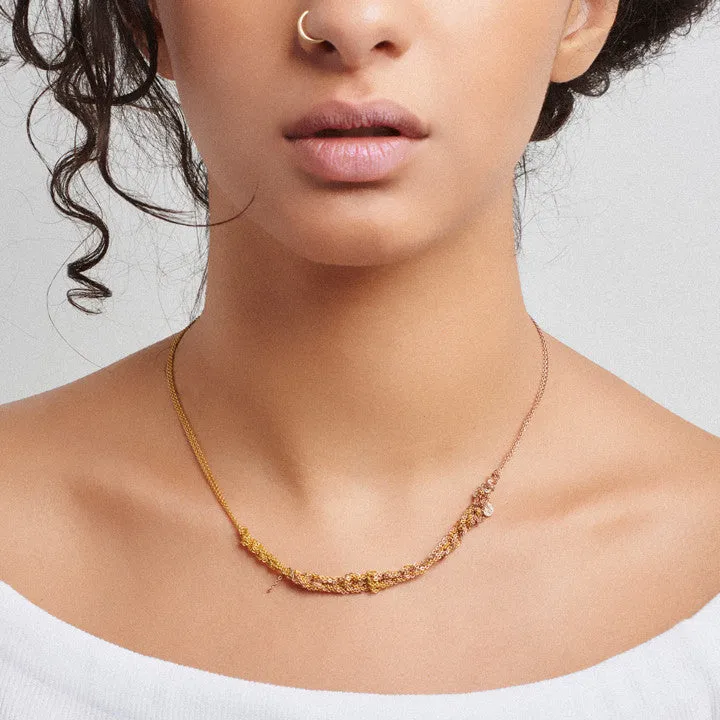 2-Tone Clasped Skinny in Silver   Rose Gold