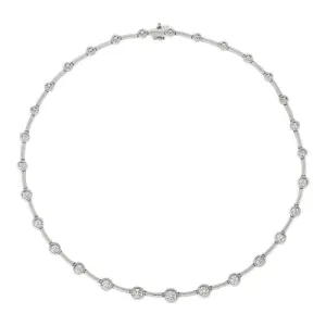 2.00 Carat Natural Diamond Necklace 14K White Gold G SI 16 inches