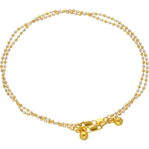 22K Yellow & White Gold Beaded Anklet Set (9.1gm)