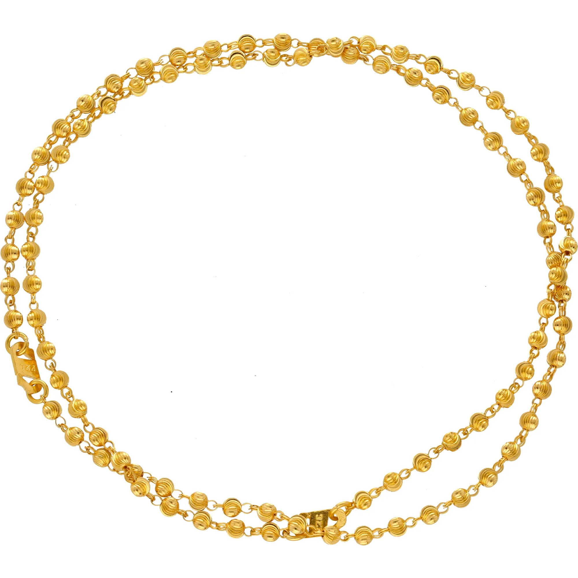 22K Yellow Gold Beaded Anklet Set (11.6gm)
