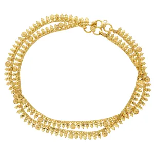 22K Yellow Gold Beaded Anklet Set (19.3gm)