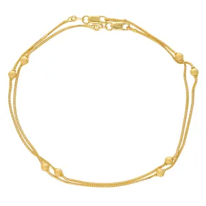 22K Yellow Gold Beaded Anklet Set (8.6gm)