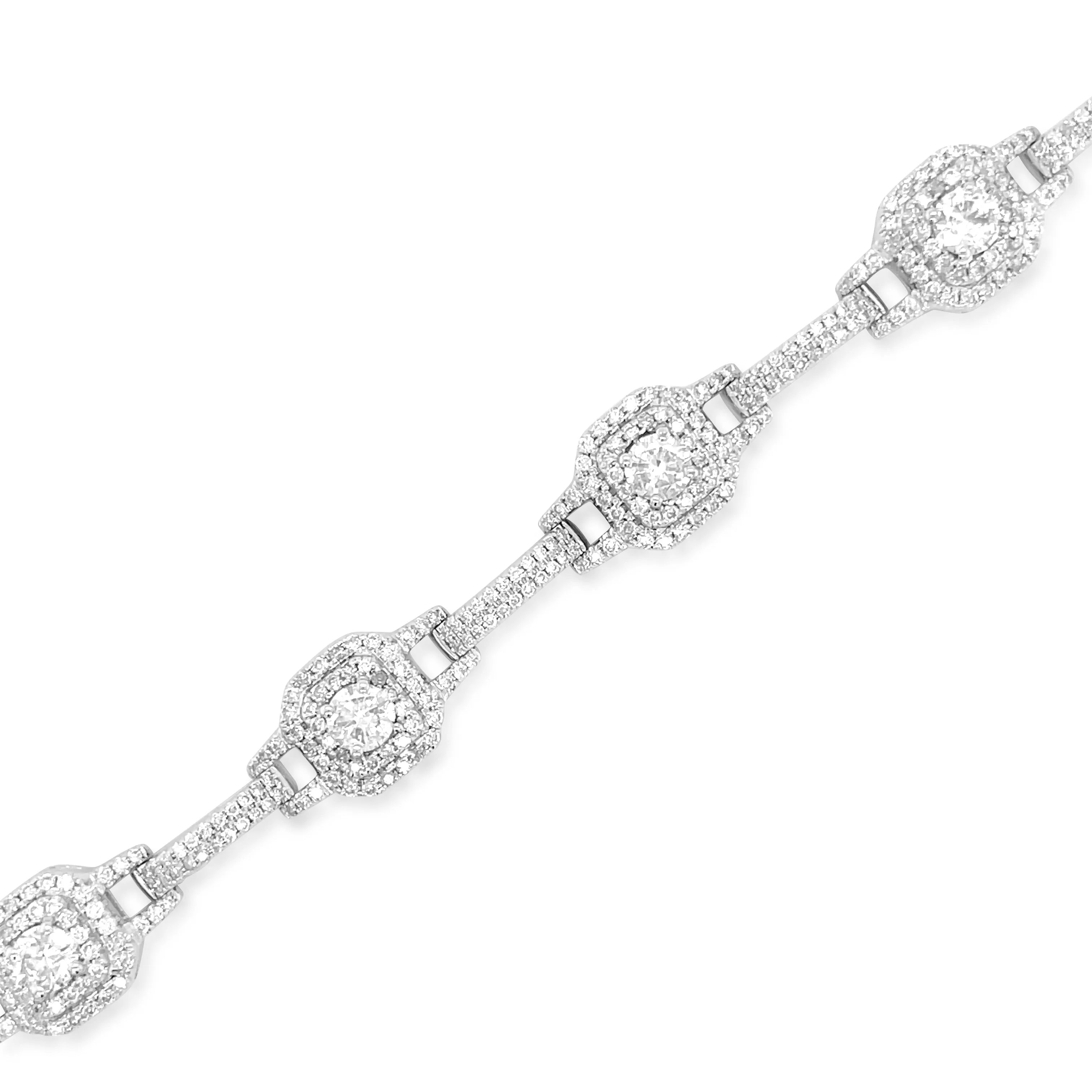 2.38 & 2.89 Carat Diamond Bracelet in 14k White Gold