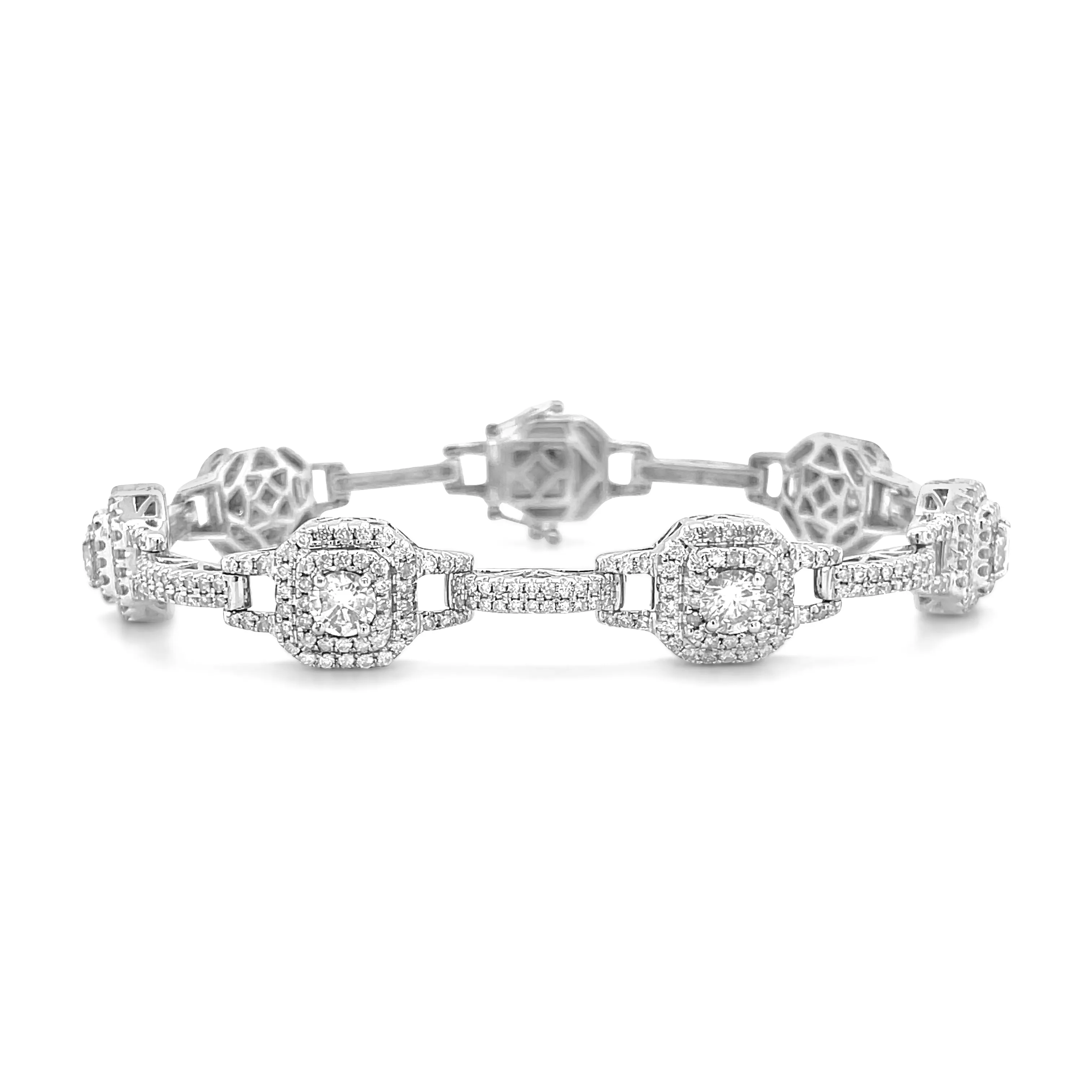2.38 & 2.89 Carat Diamond Bracelet in 14k White Gold
