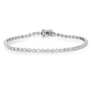 3 cttw Diamond Round Tennis Bracelets in 14K White Gold