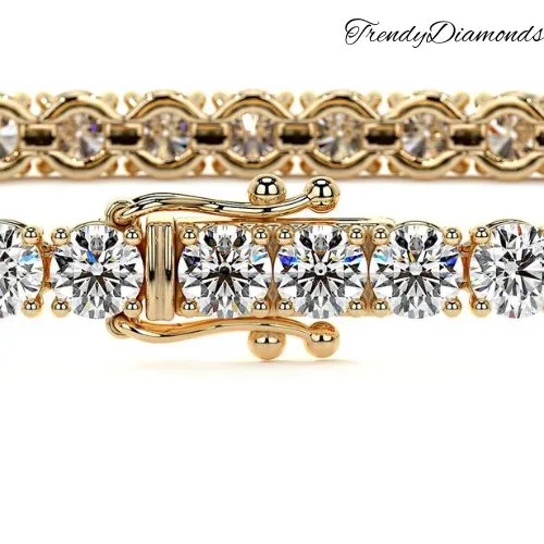 3.25ctw Round Brilliant Diamond Eternity Tennis Bracelet set in 14k Yellow Gold