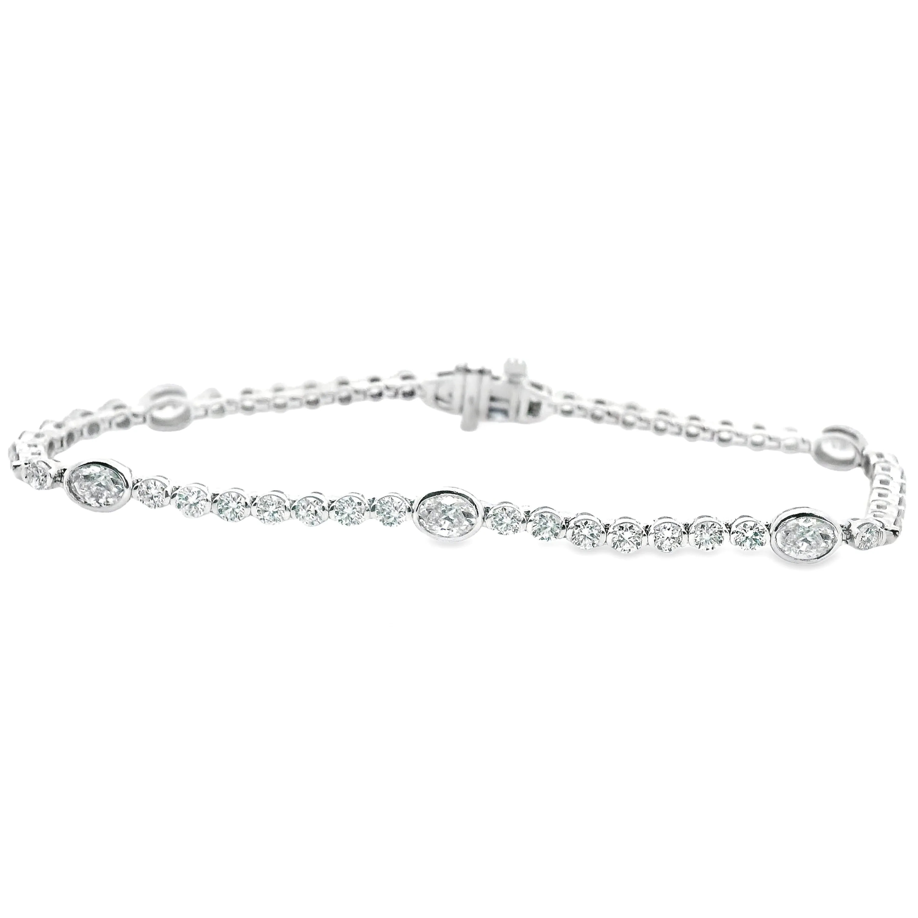 3.39ct 14k White Gold Diamond Bracelet