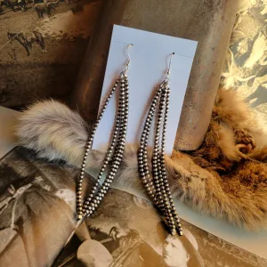 3mm Pearl Tassel Earrings - 5"