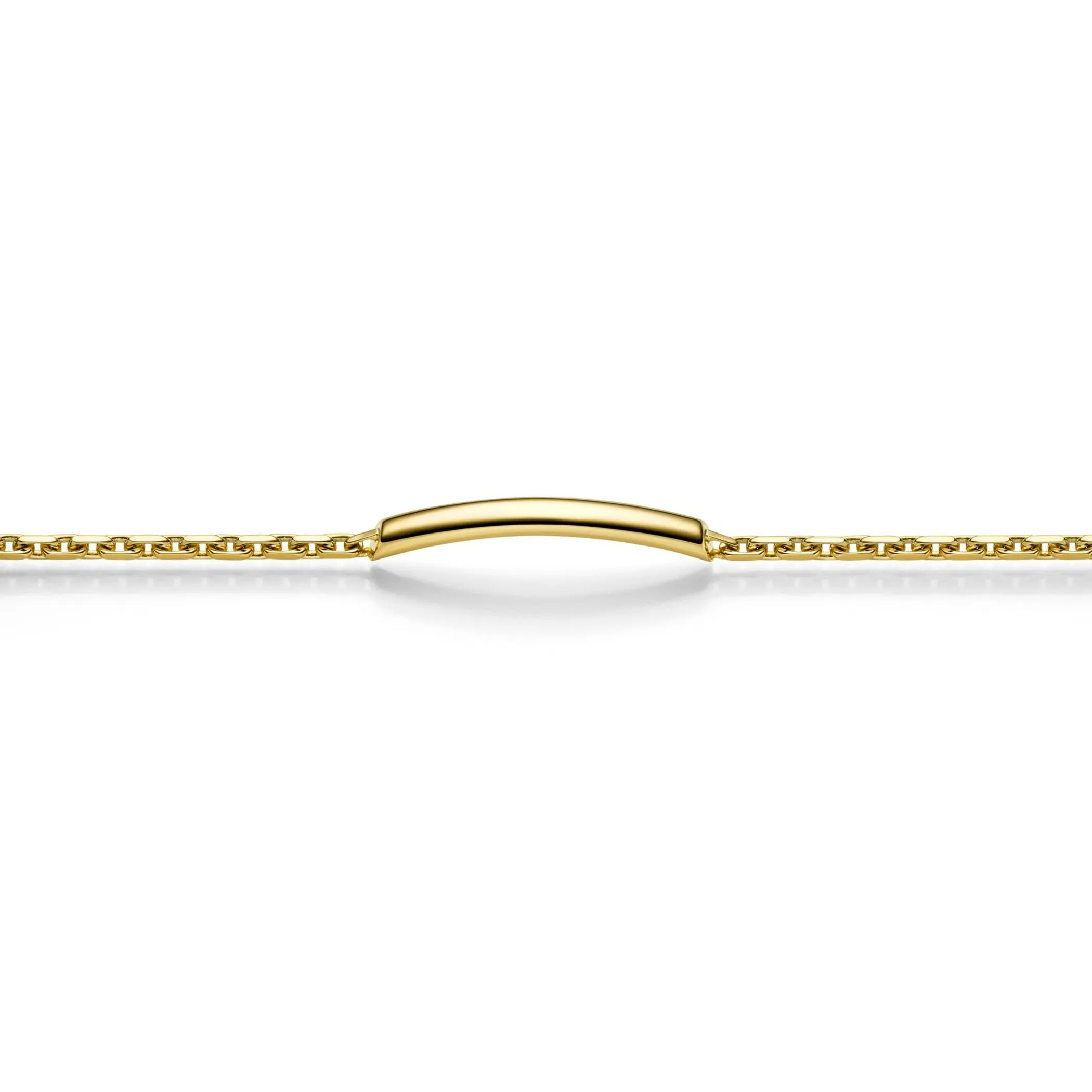 400052 18KT YG Classic Round ID Bracelet, 18cm