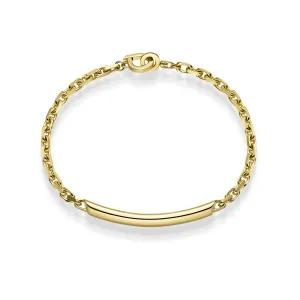 400052 18KT YG Classic Round ID Bracelet, 18cm