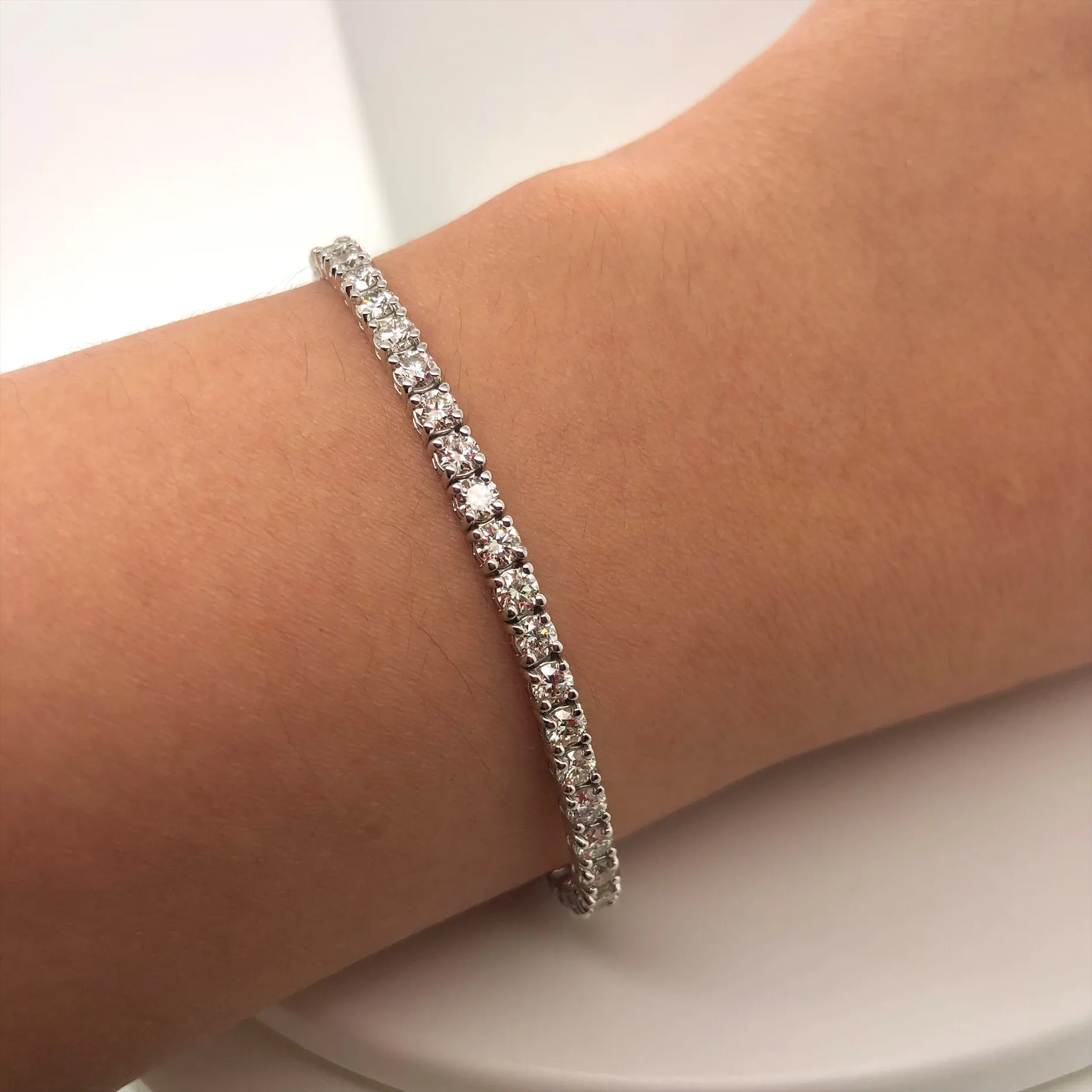 5.00 CARAT NATURAL DIAMOND TENNIS BRACELET G SI 14K WHITE GOLD 7”
