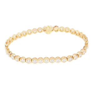5.84ct 18k Yellow Gold Diamond Bracelet
