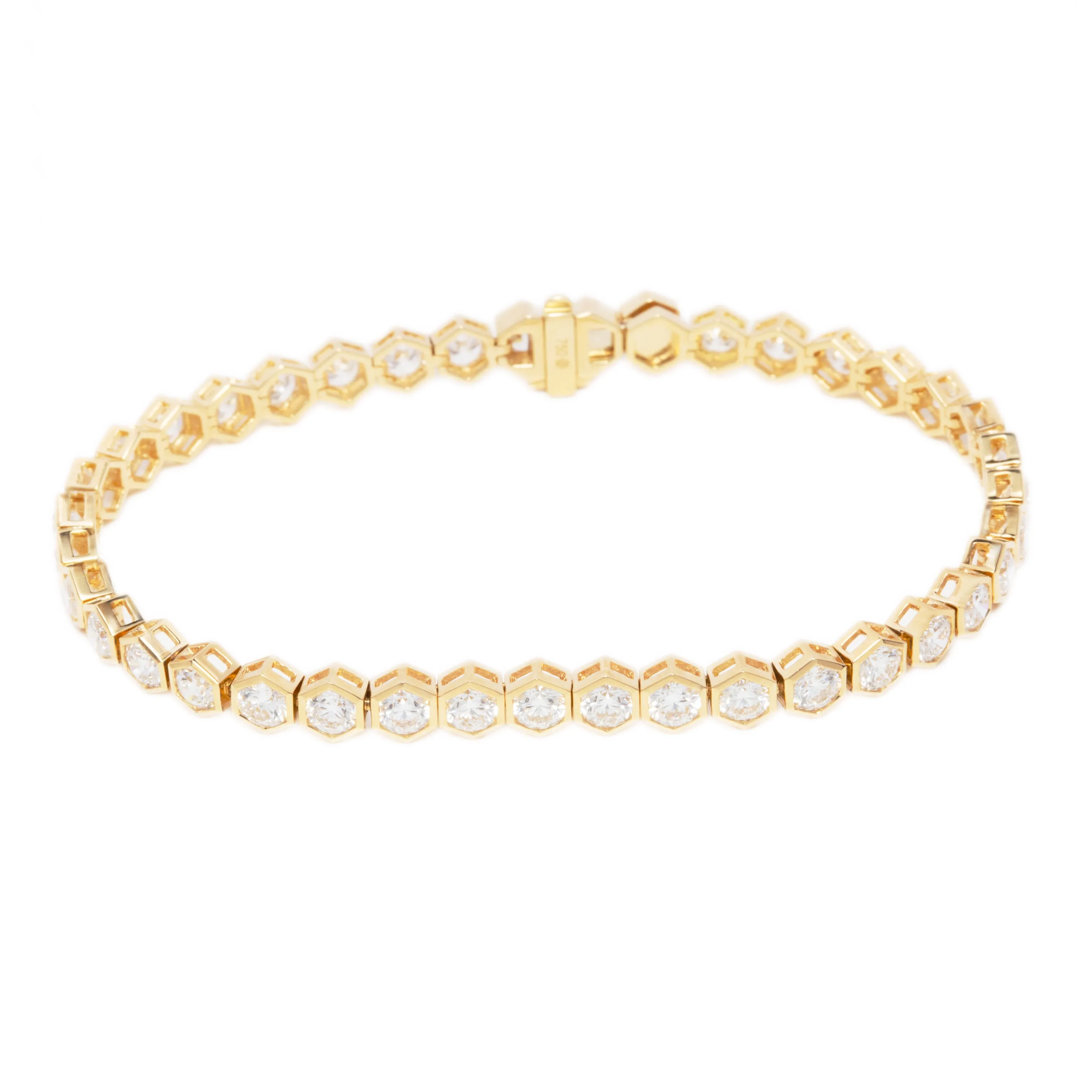 5.84ct 18k Yellow Gold Diamond Bracelet