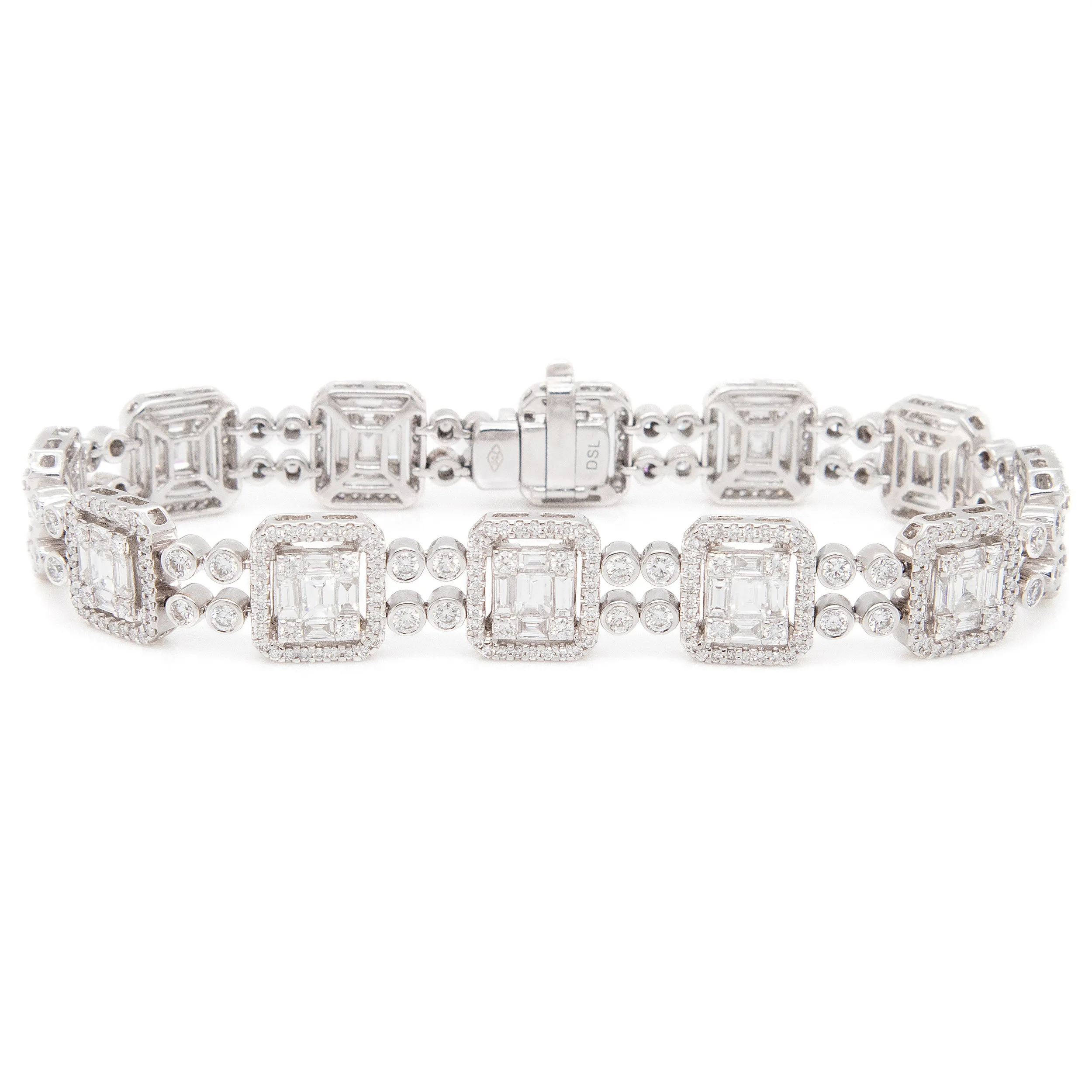 6.09ct 18k White Gold Diamond Bracelet