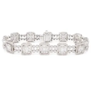 6.09ct 18k White Gold Diamond Bracelet