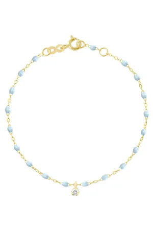 6.7" Gigi Supreme 1 Diamond Bracelet - Baby Blue   Yellow Gold
