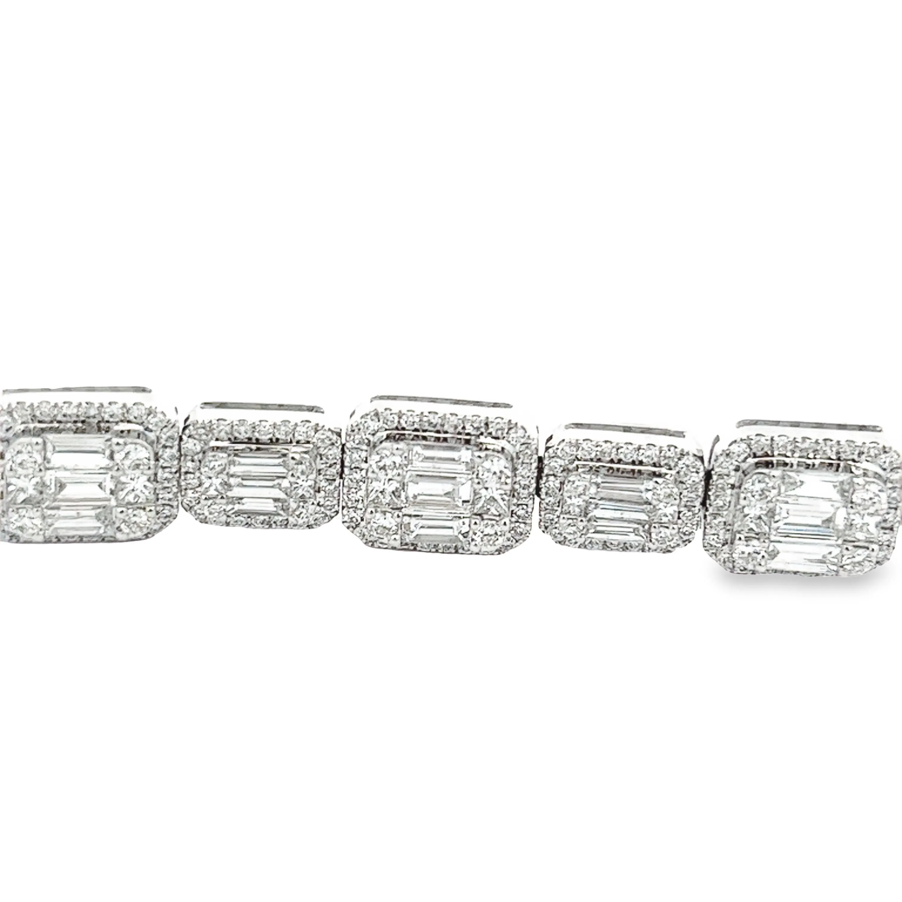 7.15ct 18k White Gold Diamond Bracelet