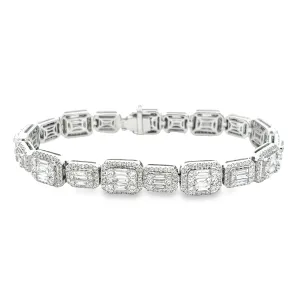 7.15ct 18k White Gold Diamond Bracelet