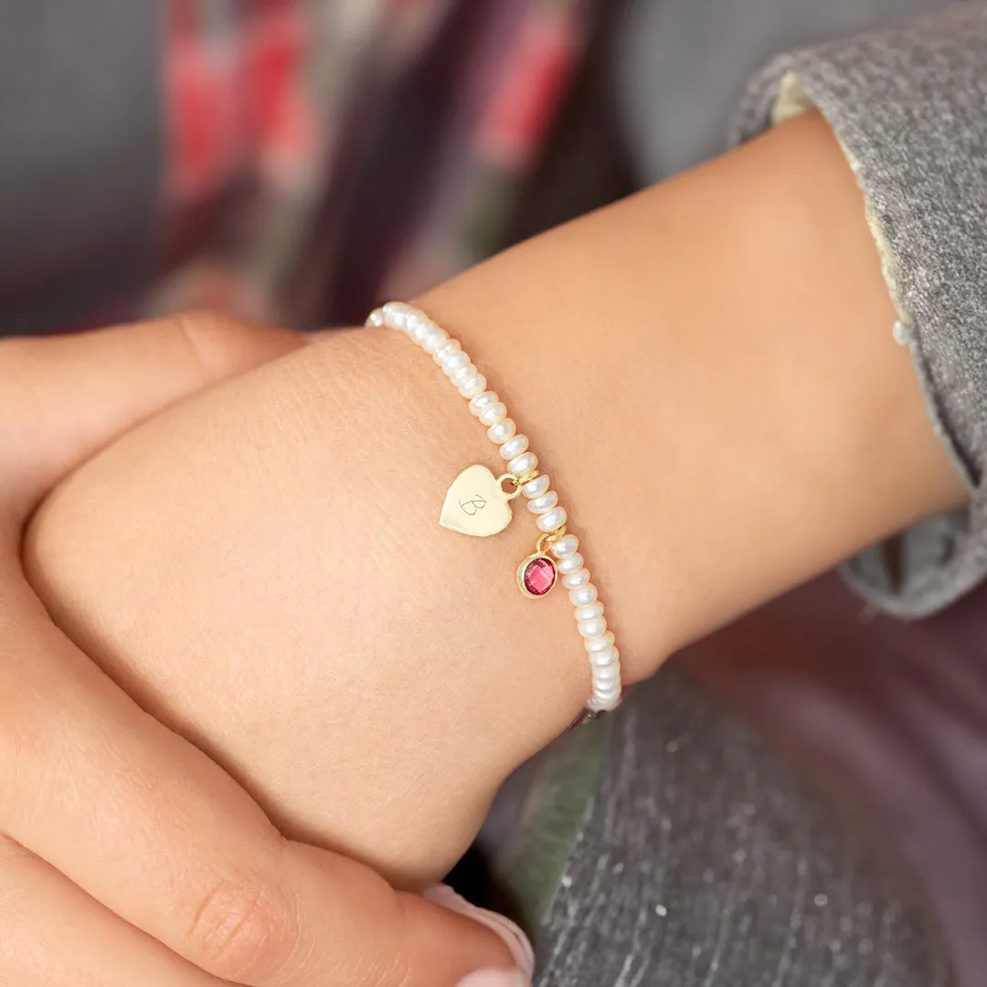 925 Silver Pearl Chain Shop Personalized Heart Bracelets