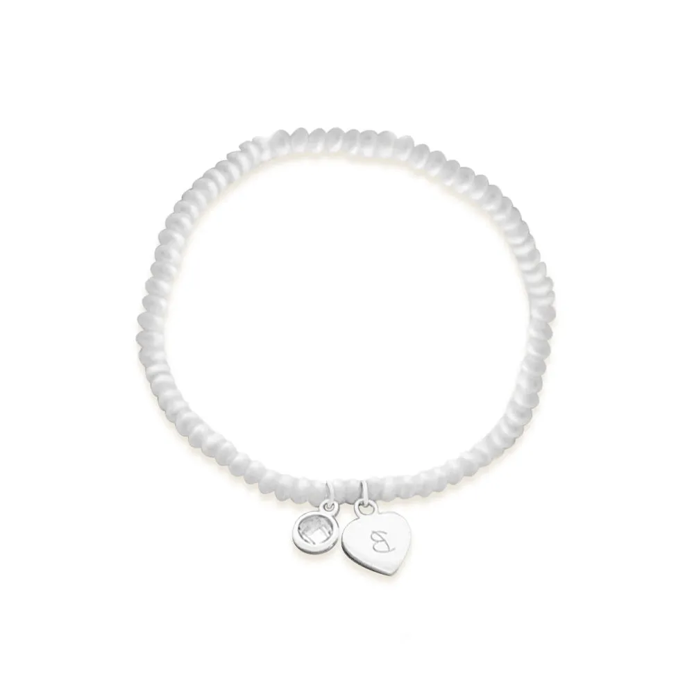 925 Silver Pearl Chain Shop Personalized Heart Bracelets