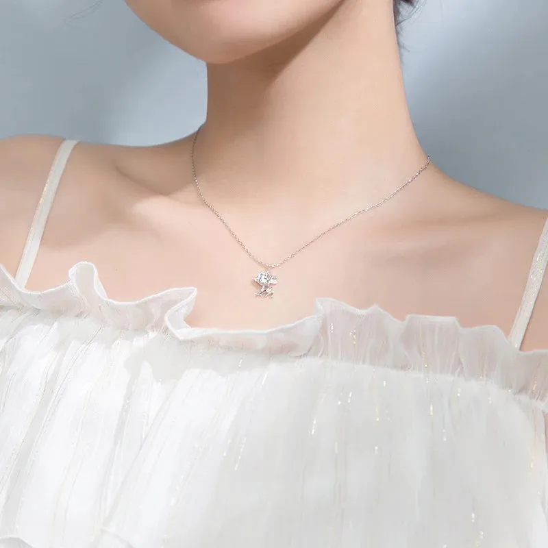 925 Silver Pink Elk Pendant