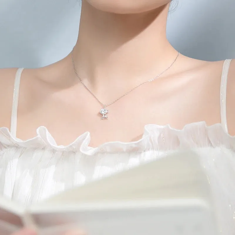 925 Silver Pink Elk Pendant