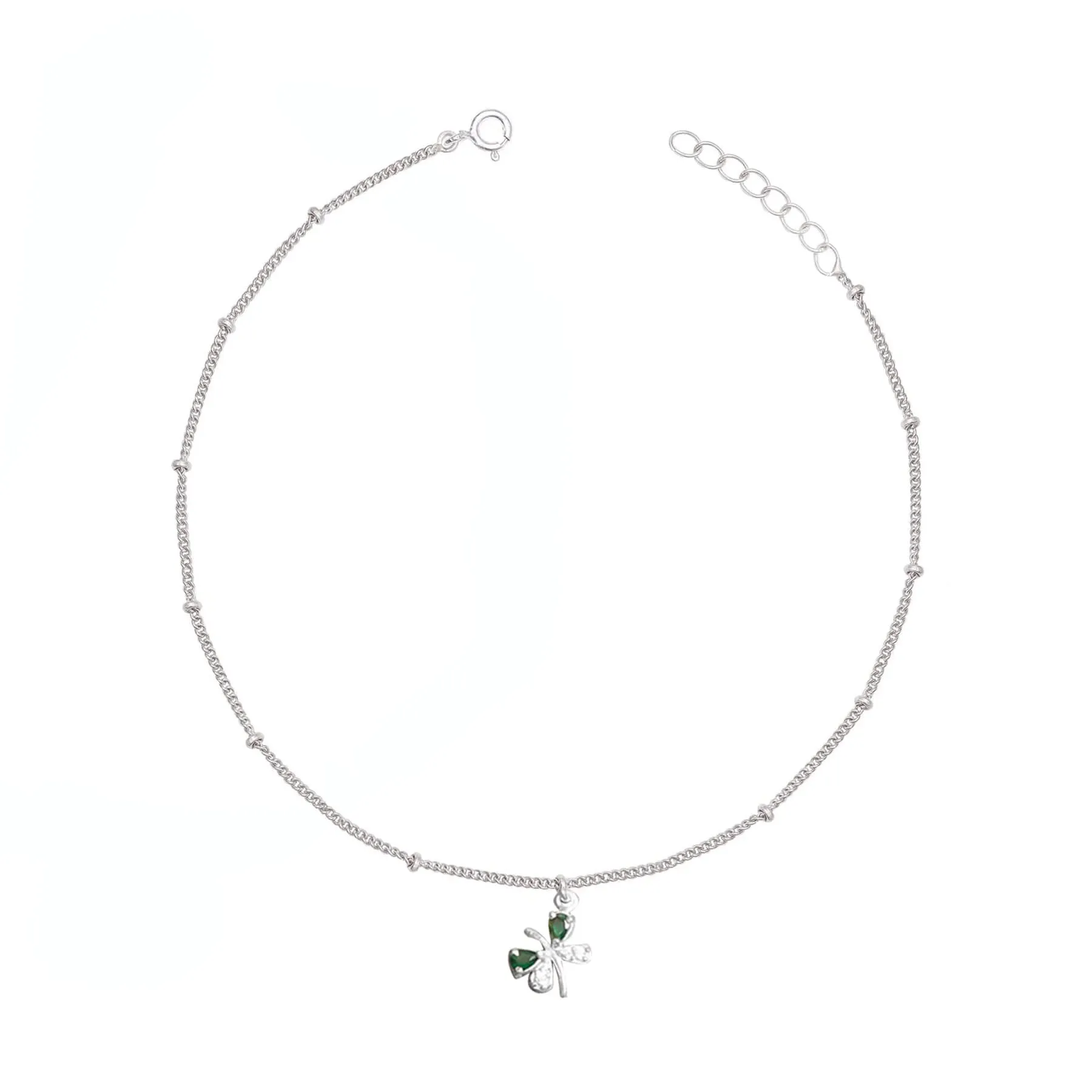 92.5 Single  Sterling Silver Butterfly charm anklet