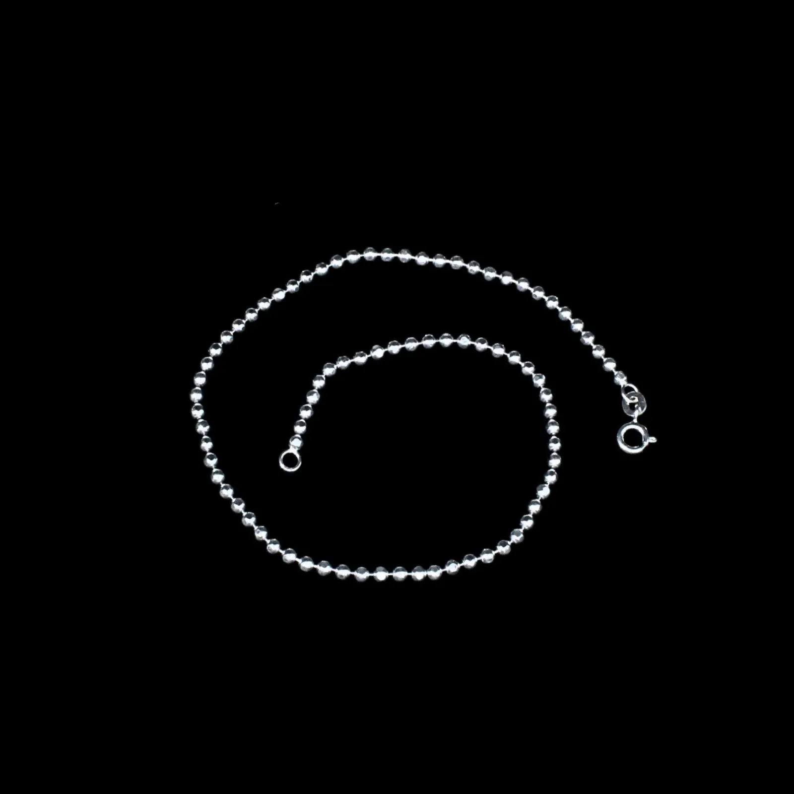 925 Sterling Silver Beaded Girl Women Anklets Ankle Bracelet 10.3"