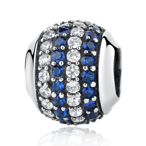 925 Sterling Silver Blue Diamond Beaded Bracelet & Necklace Set