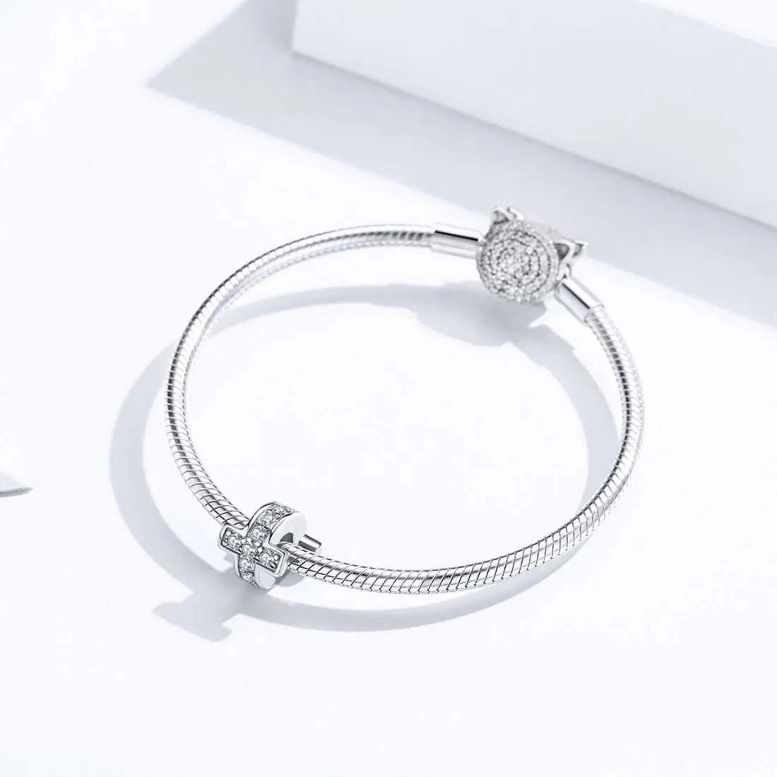 925 Sterling Silver Diy Cross Beaded Bracelet Accessories