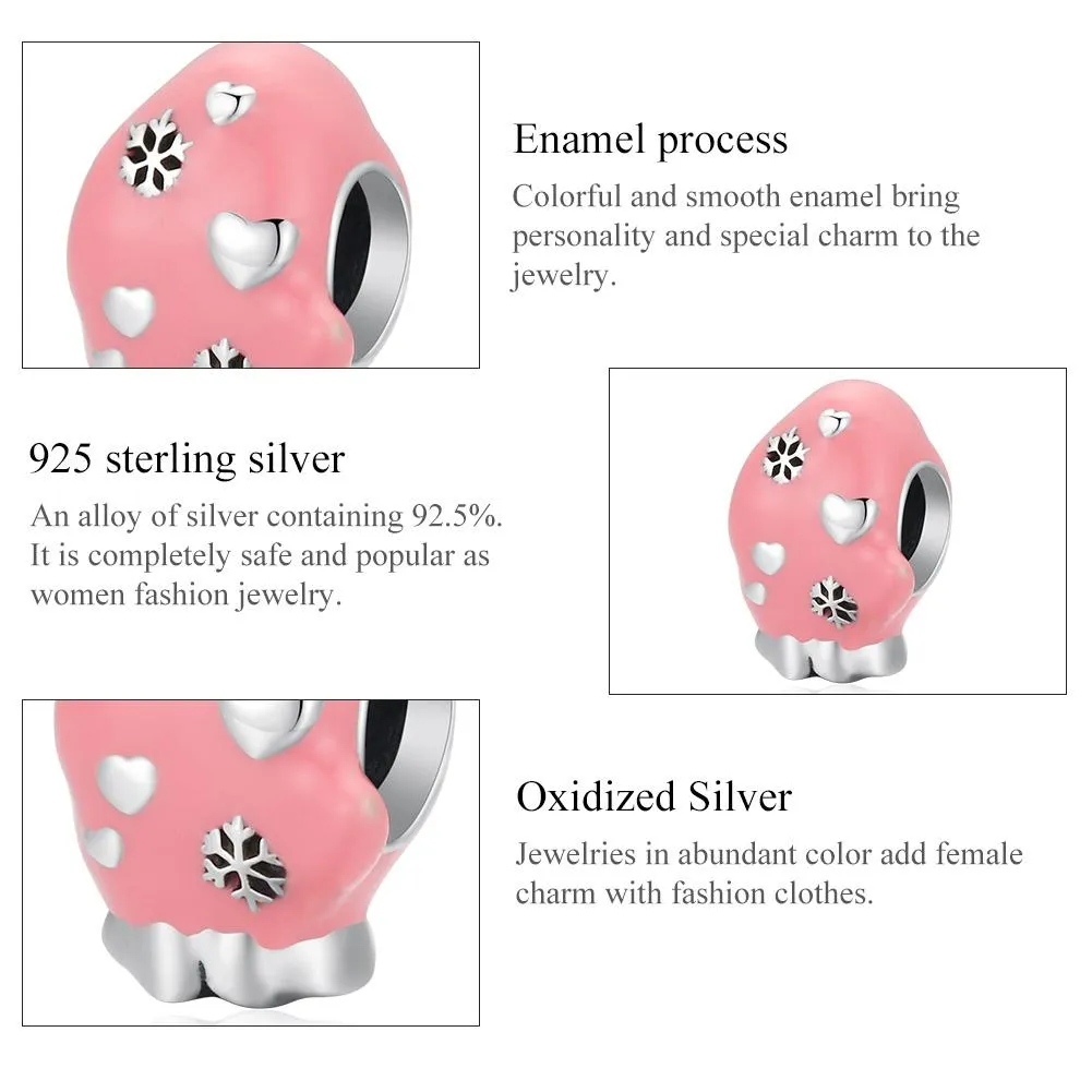 925 Sterling Silver Diy Pink Beaded Bracelet / Necklace Set
