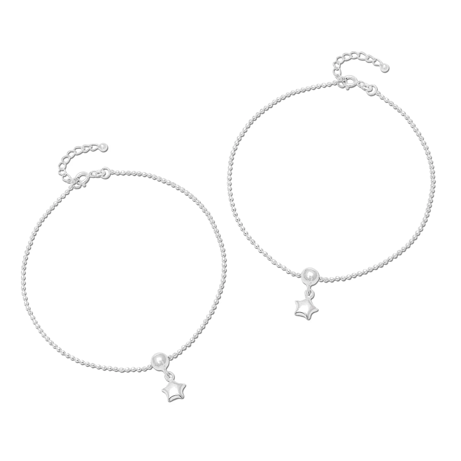925 Sterling Silver Star Beauty Silver Anklet