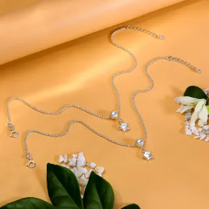 925 Sterling Silver Star Beauty Silver Anklet